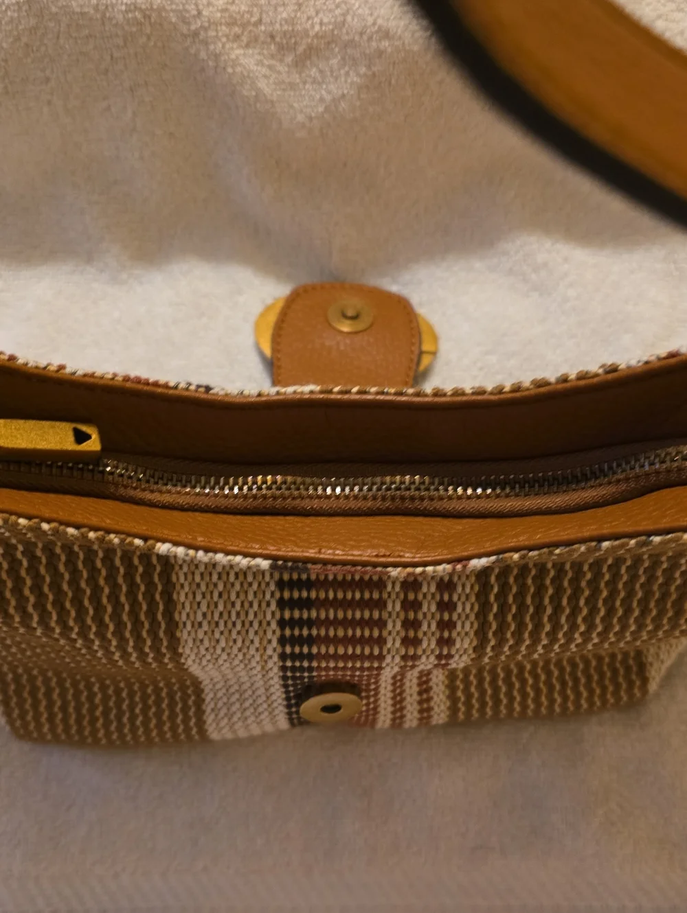 GUESS Camden Mini Striped Canvas Shoulder Purse NWOT